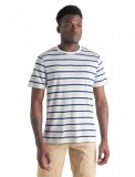 Mens Wave SS Tee Stripe, Ecru Heather/Rlnavy/Praline